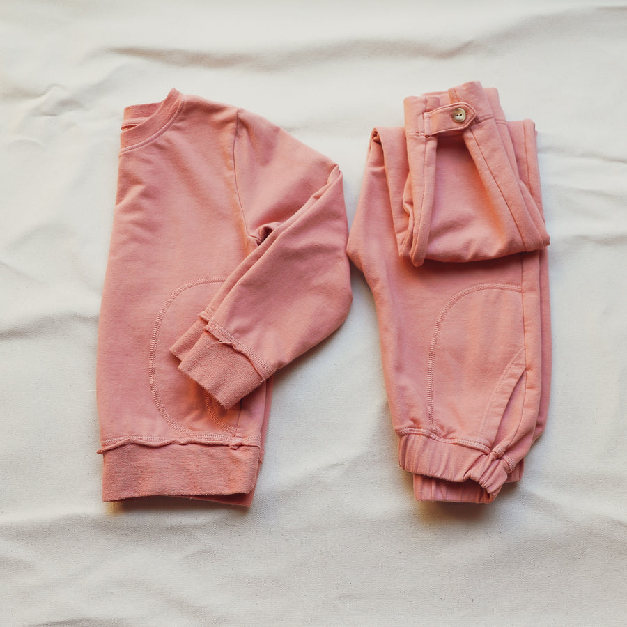 Pink French Terry Cotton Joggers With Pockets available in sizes 2 - 8 L.A. Matching Set